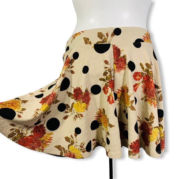 Zara Floral Print Stretch A-Line Skirt Size M - Picture 2 of 7